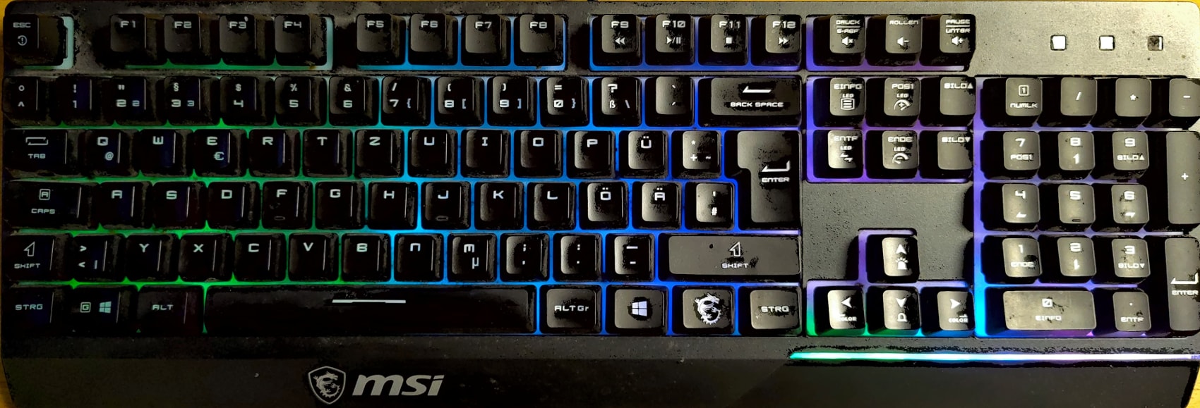 MSI Vigor GK30 test keyboard